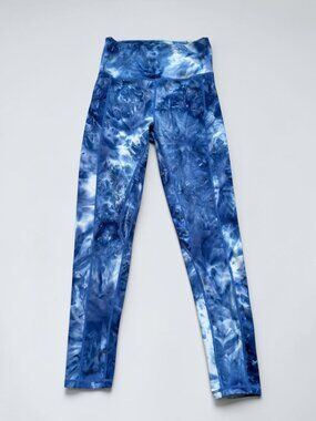 TIE DYE Blue White 7/8 Leggings Size Medium